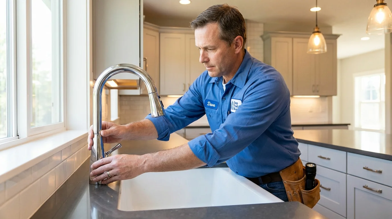 Kitchen faucet installation by Johns Plumbing LLC in Marshallville